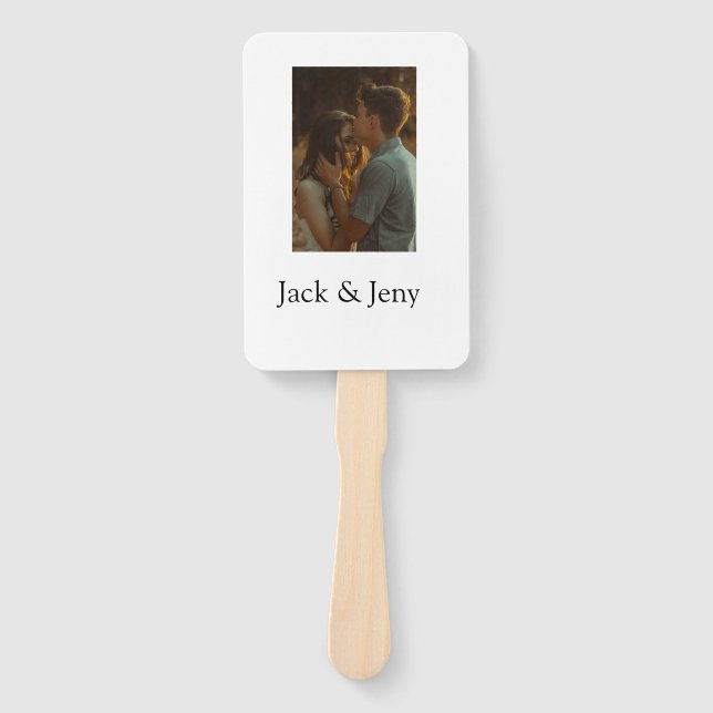 Simple minimal colourful add  name photo text cust hand fan (Front)
