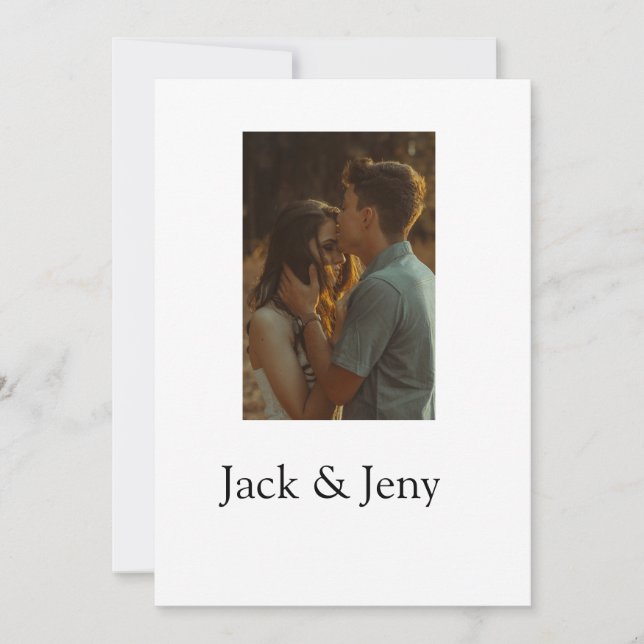 Simple minimal colourful add  name photo text cust invitation (Front)
