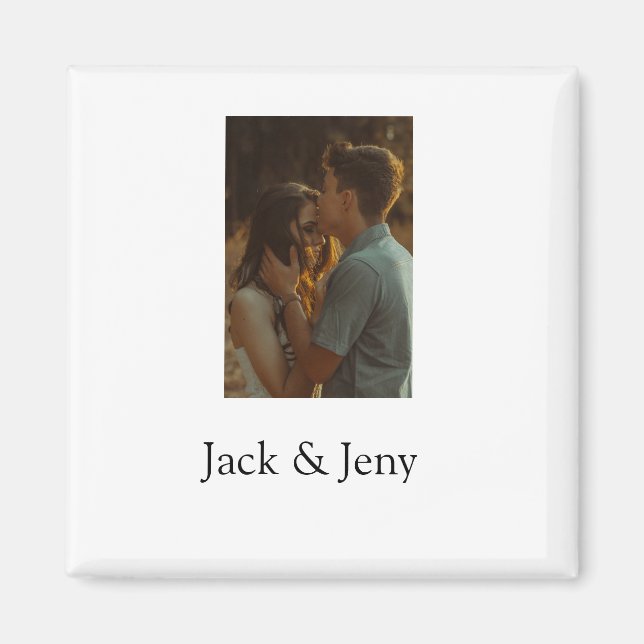 Simple minimal colourful add  name photo text cust magnet (Front)