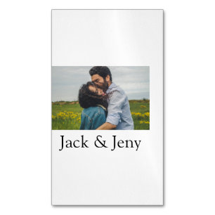 Simple minimal colourful add name photo text cust Magnetic business card