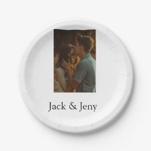 Simple minimal colourful add  name photo text cust paper plate