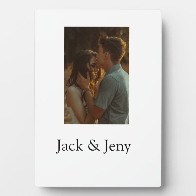 Simple minimal colourful add  name photo text cust plaque (Front)