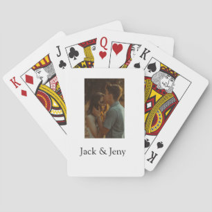 Simple minimal colourful add name photo text cust playing cards