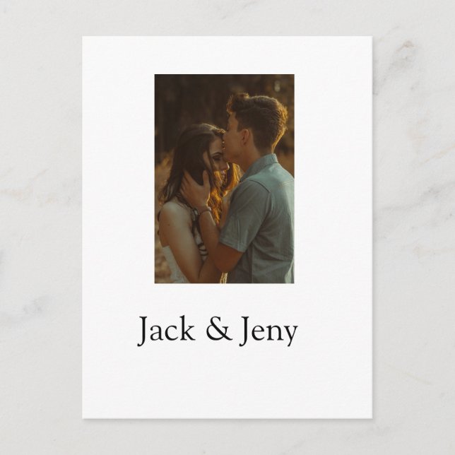 Simple minimal colourful add  name photo text cust postcard (Front)