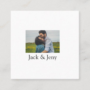 Simple minimal colourful add name photo text cust square business card