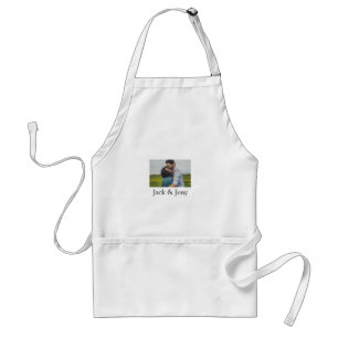 Simple minimal colourful add name photo text cust standard apron