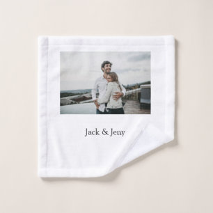 Simple minimal colourful add  name photo text cust wash cloth