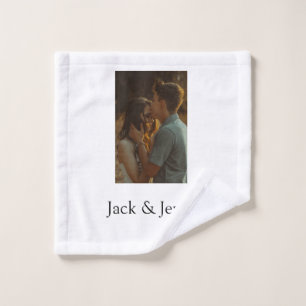 Simple minimal colourful add  name photo text cust wash cloth