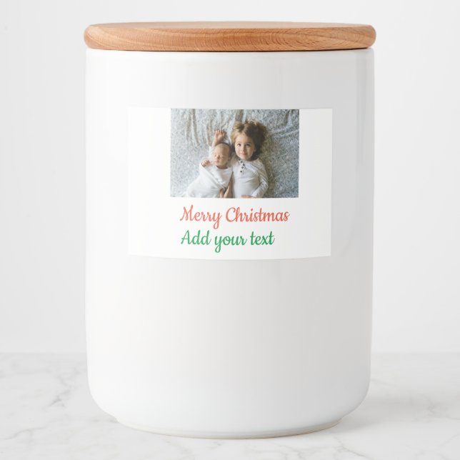 Simple minimal colourful add your name text image food label (Front)