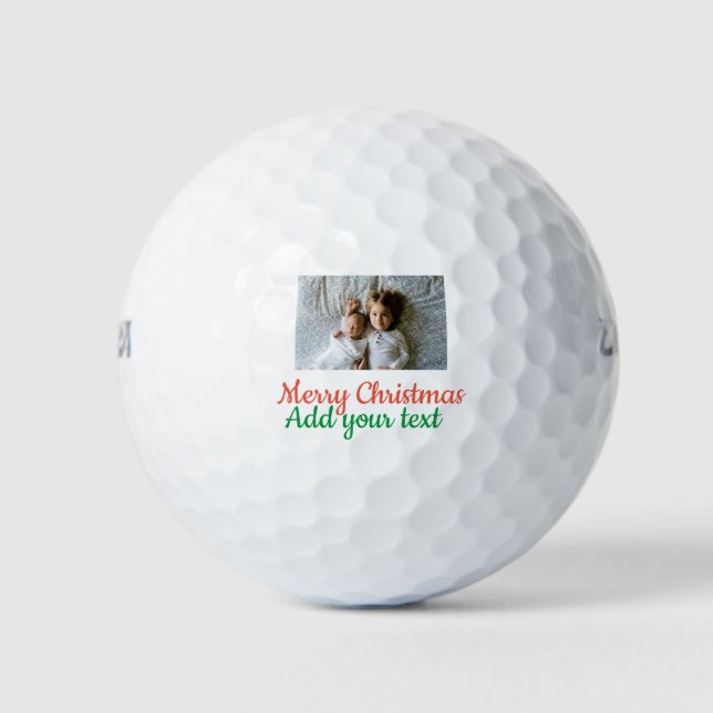 Simple minimal colourful add your name text image golf balls (Front)