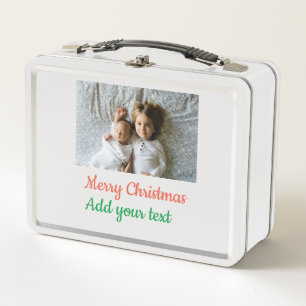 Simple minimal colourful add your name text image metal lunch box