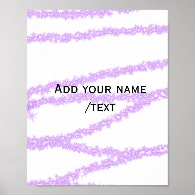 Simple minimal colourful add your name text image poster (Front)