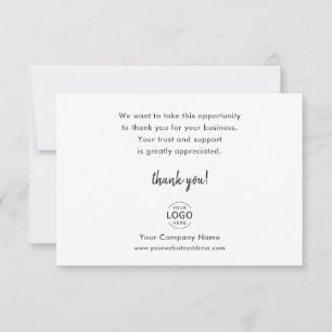Simple Minimal Company Logo Business Thank You Card