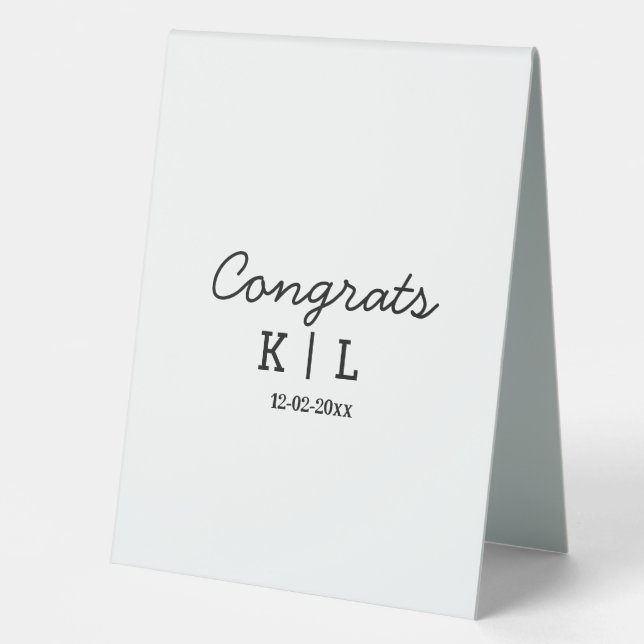 Simple minimal congrats add letters monogram date (Front)