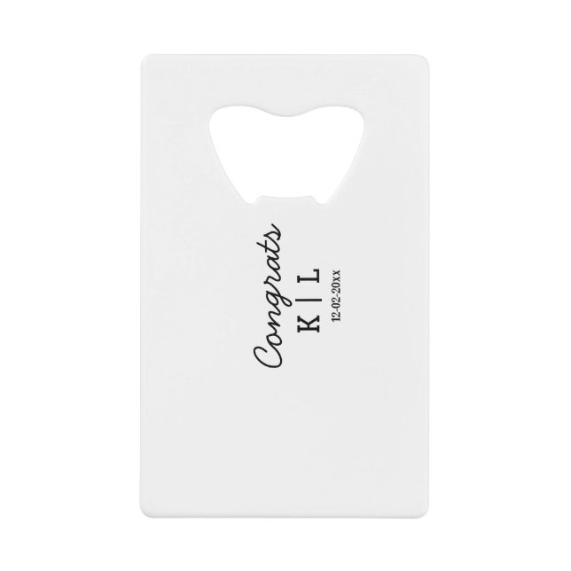Simple minimal congrats add letters monogram date (Front)