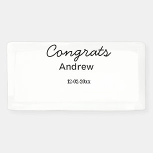 Simple minimal congrats add name date year graduat banner