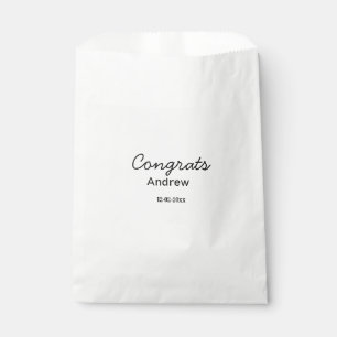 Simple minimal congrats add name date year graduat favour bag