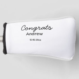 Simple minimal congrats add name date year graduat golf head cover