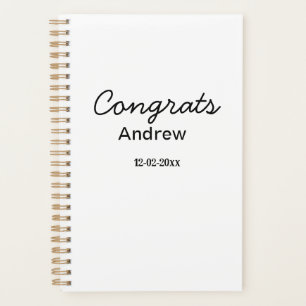 Simple minimal congrats add name date year graduat planner