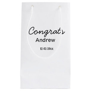 Simple minimal congrats add name date year graduat small gift bag