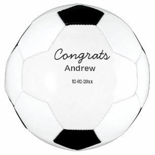 Simple minimal congrats add name date year graduat soccer ball