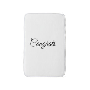 Simple minimal congratulations add your text name bath mat