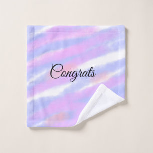 Simple minimal congratulations add your text name bath towel set