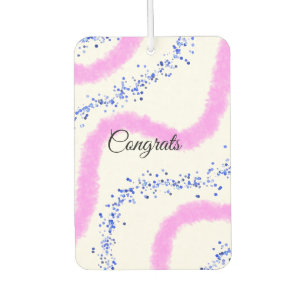 Simple minimal congratulations add your text name car air freshener