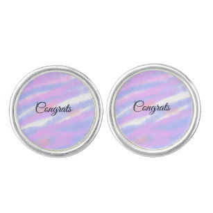 Simple minimal congratulations add your text name  cufflinks