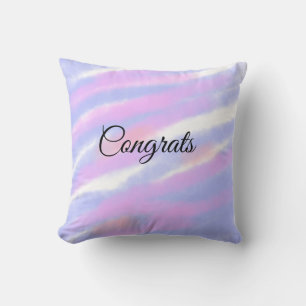 Simple minimal congratulations add your text name cushion