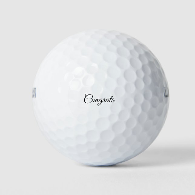 Simple minimal congratulations add your text name  golf balls (Front)