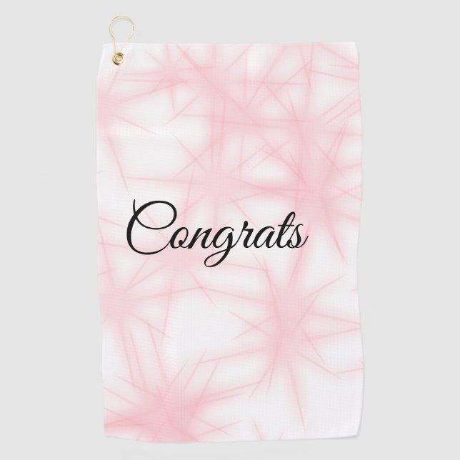 Simple minimal congratulations add your text name  golf towel (Front)