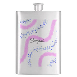 Simple minimal congratulations add your text name  hip flask