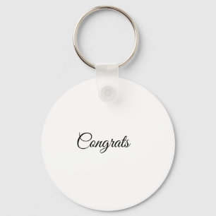 Simple minimal congratulations add your text name  key ring