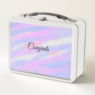 Simple minimal congratulations add your text name metal lunch box