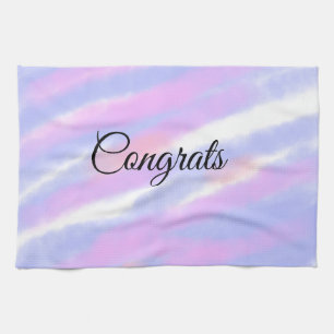 Simple minimal congratulations add your text name tea towel