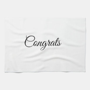 Simple minimal congratulations add your text name  tea towel