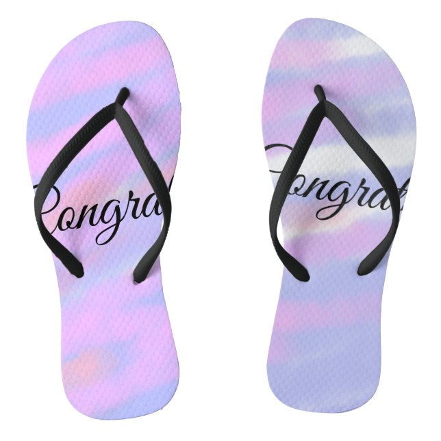 Simple minimal congratulations add your text name  thongs (Footbed)