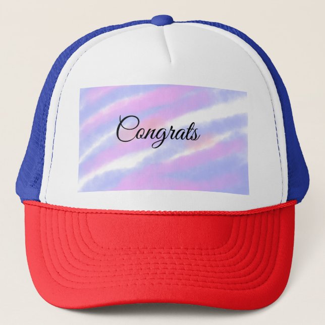 Simple minimal congratulations add your text name  trucker hat (Front)