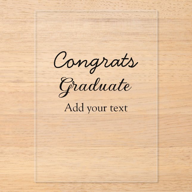 Simple minimal congratulations graduation add your acrylic invitations (Front)