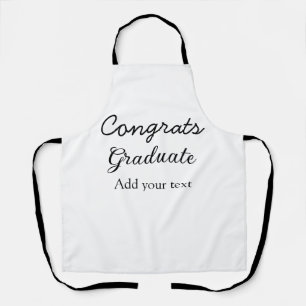 Simple minimal congratulations graduation add your apron