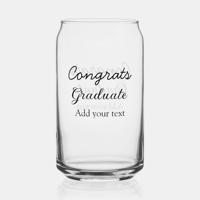 Simple minimal congratulations graduation add your can glass (Front)
