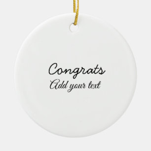 Simple minimal congratulations graduation add your ceramic ornament