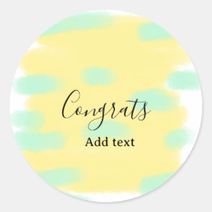 Simple minimal congratulations graduation add your classic round sticker