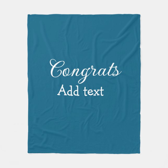 Simple minimal congratulations graduation add your fleece blanket (Front)