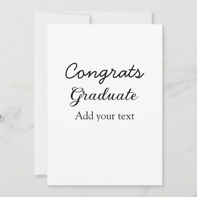 Simple minimal congratulations graduation add your invitation (Front)