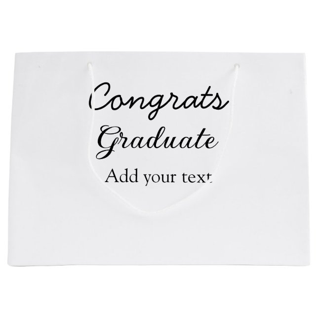 Simple minimal congratulations graduation add your large gift bag (Front)