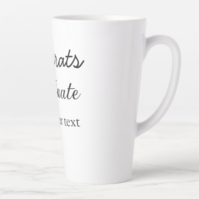 Simple minimal congratulations graduation add your latte mug (Right)