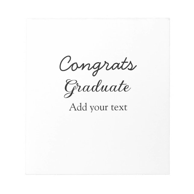 Simple minimal congratulations graduation add your notepad (Front)
