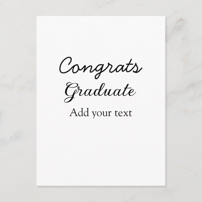 Simple minimal congratulations graduation add your postcard (Front)
